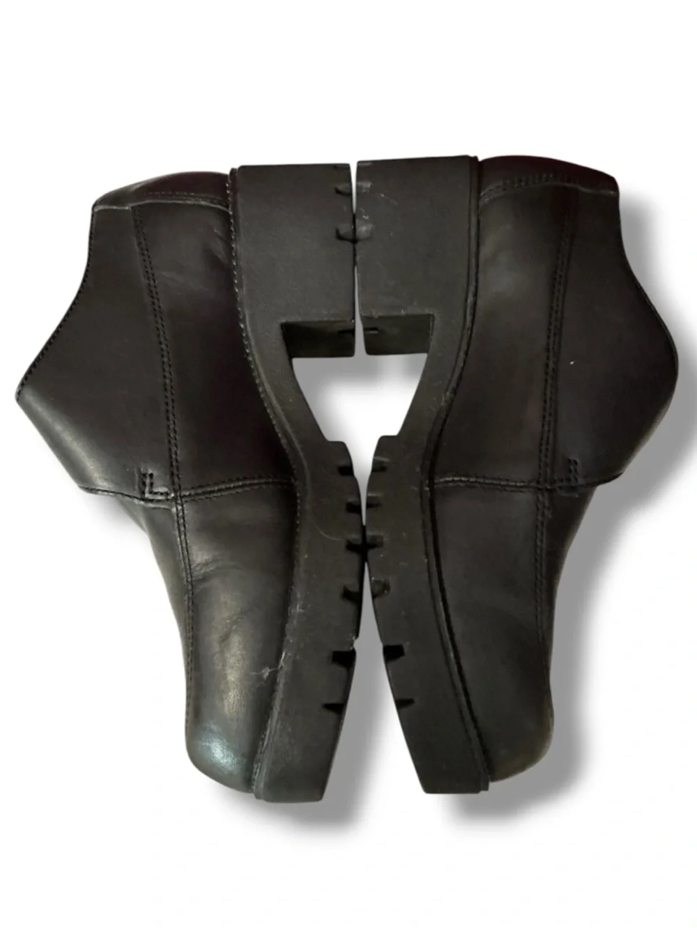 Harley-Davidson Black Leather Buckle Platform Slip-Ons